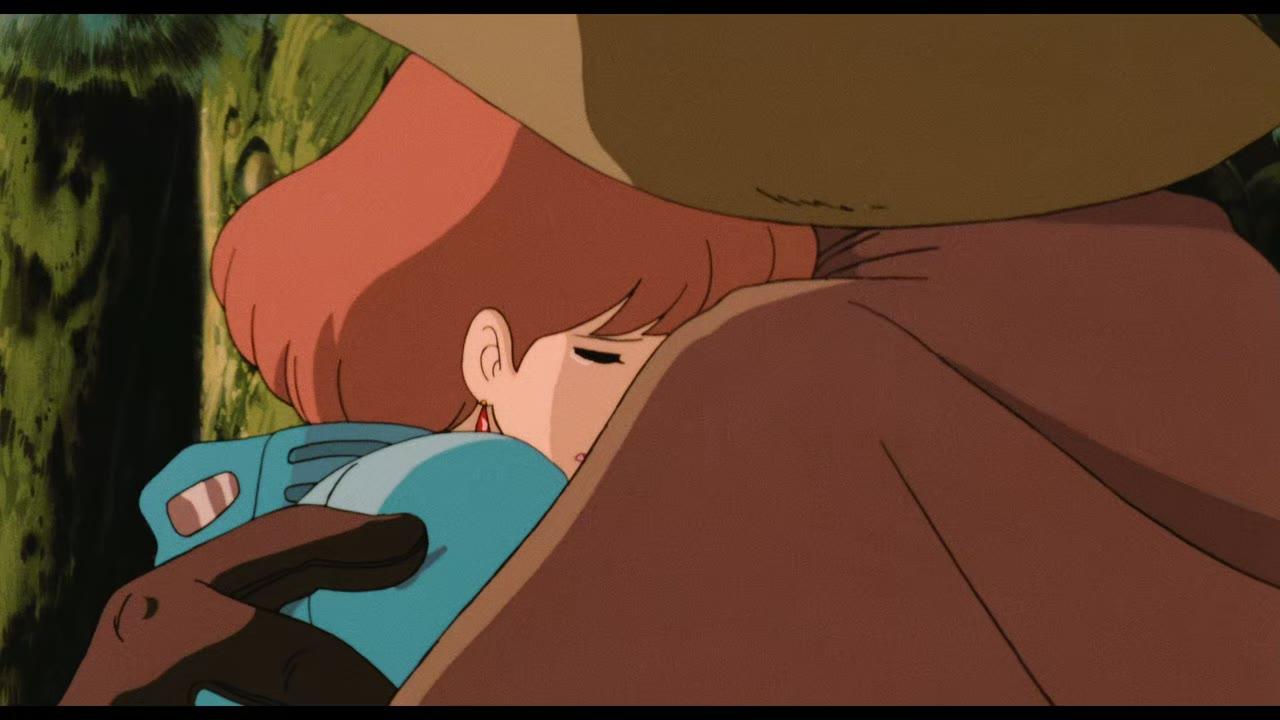 Nausicaä survolant la Forêt Toxique en planeur