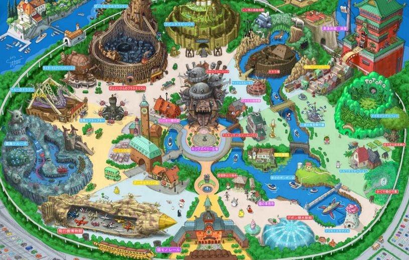 Plan du parc Inokashira autour du Musée Ghibli